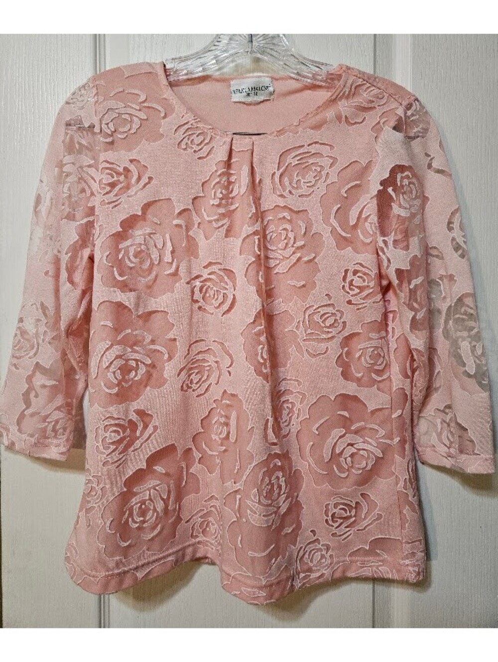 Rebecca Malone Petite Pink Floral Top Petite Romantic Feminine Chic